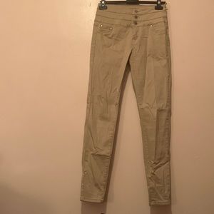 High waisted beige skinny jean